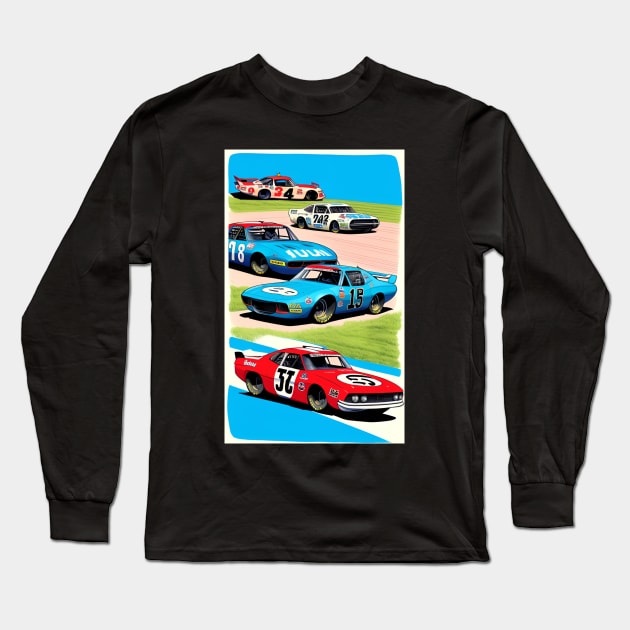 NASCAR VINTAGE RACING Long Sleeve T-Shirt by aviid productions